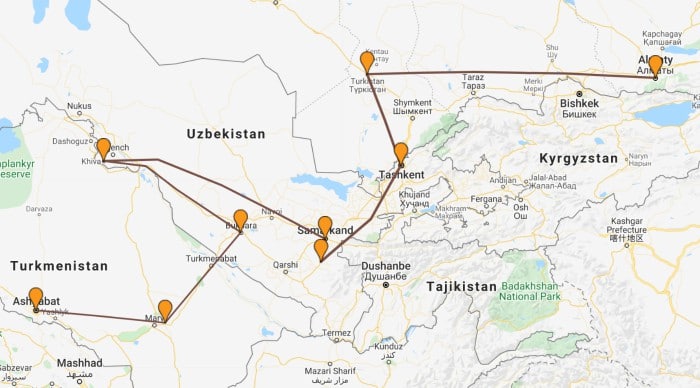 Zijderoute-Express-Google-Maps