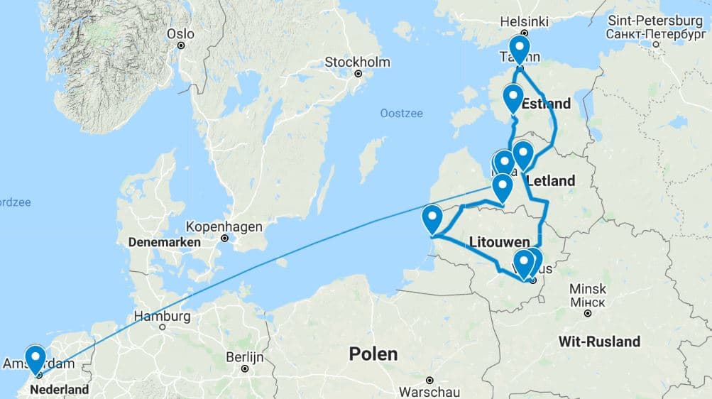 Route fly drive Baltische Staten