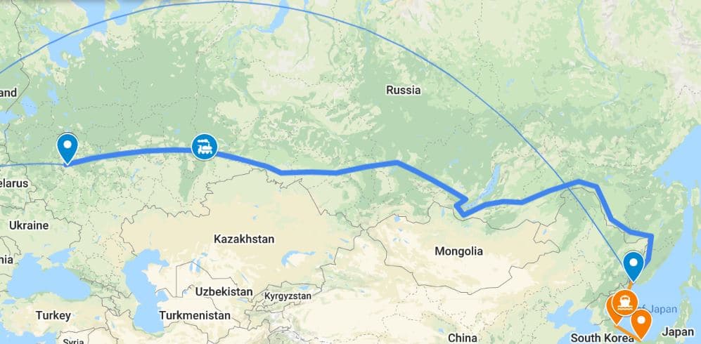 De échte Transsiberië Express - route